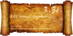 Kákonyi Zsombor névjegykártya
